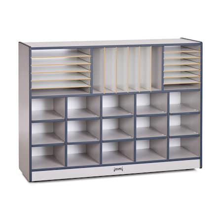 Jonti-Craft Rainbow Accents Sectional Cubbie-Tray Mobile Unit, without Trays, Navy 0415JCWW112